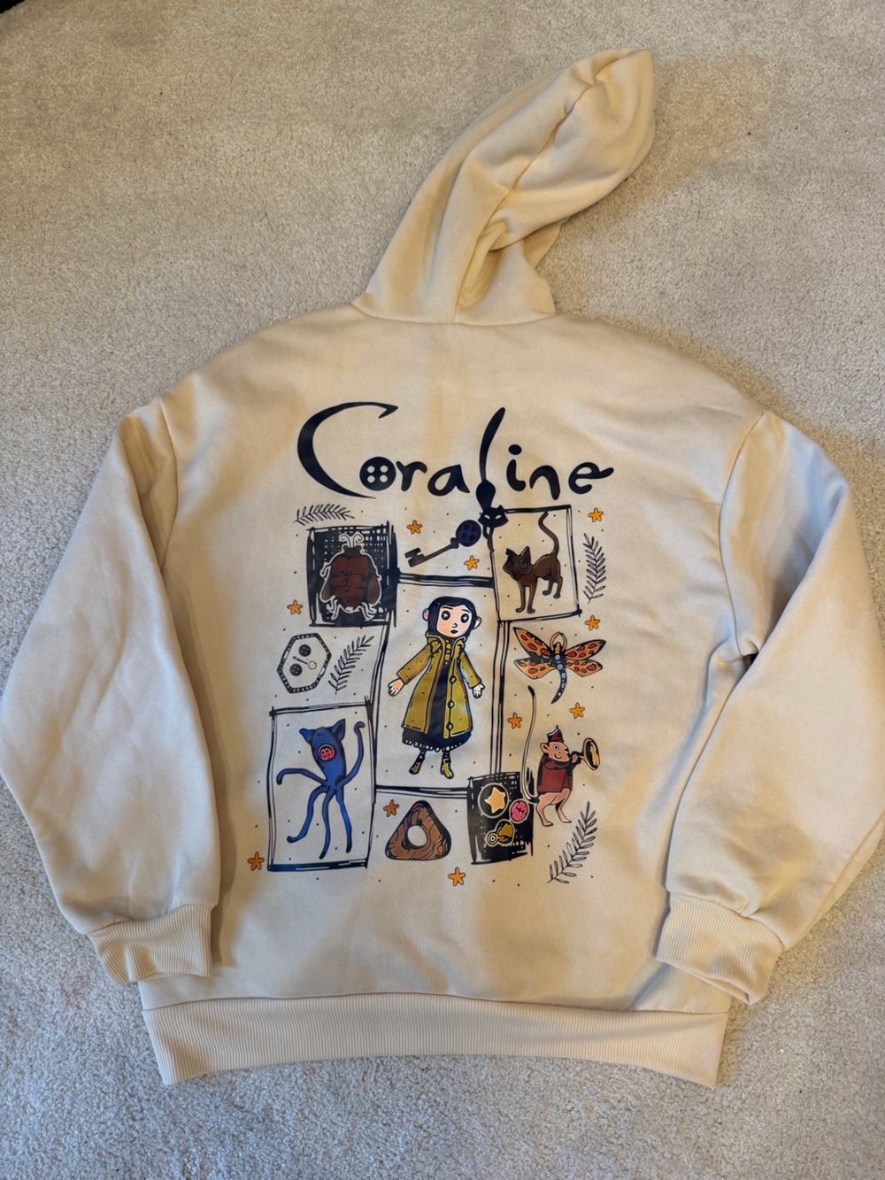 Coraline Graphic Hoodie in Cream - Picture 1 of 2